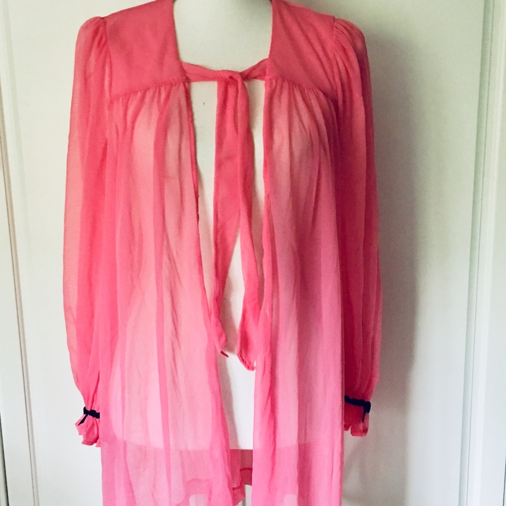 NWOT Betsey Johnson Pink Sheer Robe